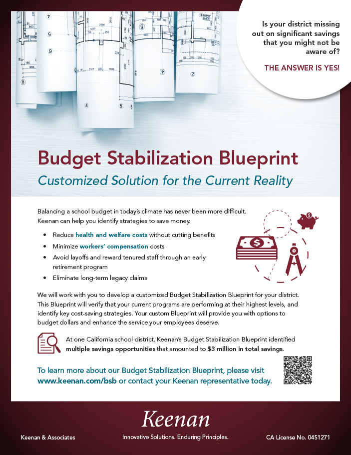 Keenan ad for budget stabilization blueprint.